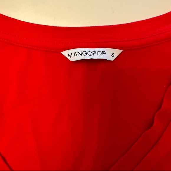 Mango pop Deep V Short Sleeve Bodysuit - Picture 5 of 7